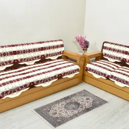 GHD6005SS GAURANG 5 SEATER FLORAL PRINTED NET SOFA COVER IN 3 + 2 SOFA SET Sofa Fabric-29