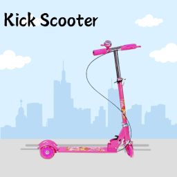 Kids Foldable Metal Scooter With Multicolor Flashing LED Light On Wheel.-image-84