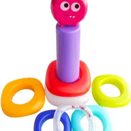 Educational Learning Stacking 7 Rings with Rattle Toys For Kids Boys Girls 3+-25