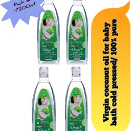 Virgin Coconut oil For Baby Massage|Cold pressed,Pure|Body,Hair Pack of 4x200ML-image-17