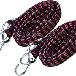 Elastic Flat bike & car rope with Steel Hooks | Expandable Rope for Luggage Bungee Cord-45