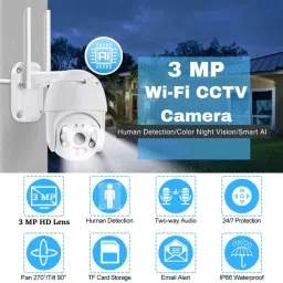 Maizic Smarthome Wifi Camera 3MP HD 360° View CCTV Camera For Home with Night Vision Security Camera image 2