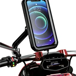 Waterproof Fast 15 W Wireless & 20 W USB-C Charger | Mirror Mount |Scooter| Bike Mobile Holder-image-5