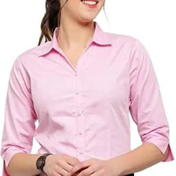 Women Regular Fit Solid Button Down Collar Formal Shirt-image-33