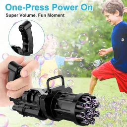 Combo Set of 500 ml Bubble Solution with 8-Hole Electric Bubbles Gun for Toddlers Toys, New Gatling Bubble Machine Outdoor Toys for Boys and Girls-12