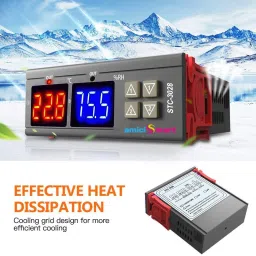 amicismart Thermostat 10A Temperature Humidity Regulating Device for Incubator, NTC Sensor Temperature Sensor and Controller Electronic Hobby Kit image 2