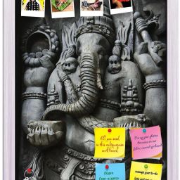 Ganesha Notice Pin Board White Frame 16 x 22.8 inch (41 x 58 cms) Cork Bulletin Board-10