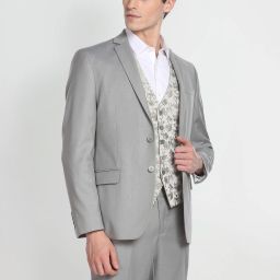 Men Suit consists of 1 Blazer, 1 Waistcoat, 1 Trousers Solid Suit-image-8