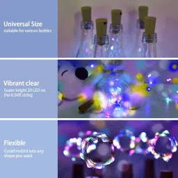 trust ware 20 LEDs 2 m Multicolor Flickering, Steady String Rice Lights image 2