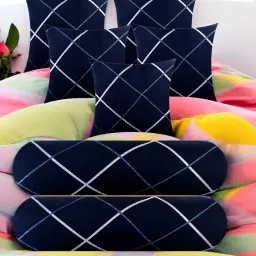 5 Cushion 2 Bolster Microfibre Stripes Bolster Pack of 7-82