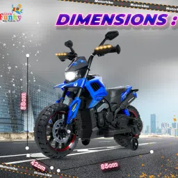 Battery Operated Rechargeable Sport Bike with Durable Gripped Wheels & Pedal Accelerator Ride On Tricycle-53