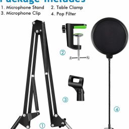 kadence NB35 Microphone Boom Arm Mic Stand With Pop Filter Microphone stand image 5