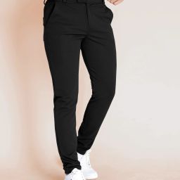 Slim Fit Men Black Lycra Blend Trousers-image-60