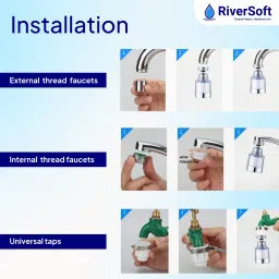 riversoft EcoBlu EB-03 360 Rotatable Tap Extender with filter | 3 Flow Modes Faucet Mount image 4