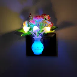 auto ON/Off Sensor Mushroom Shape LED- Multicolor Light Illuminated and Flowers Night Lamp-11