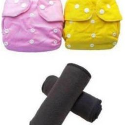 Baby Cotton Cloth Pocket Washable Reusable Adjustable Baby Diaper|Baby Nappie With 2 Insert (Pack of 2)-image-9