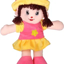 Super Soft Cute Looking Smiling Wahable Addie Girl Doll Soft Toy / Stuffed Soft Plush Toy 40 CM - Helps to Learn Role Play - 100% Safe for Kids (Multi Colors) 40CM (Pink) - 40 cm-picture-12