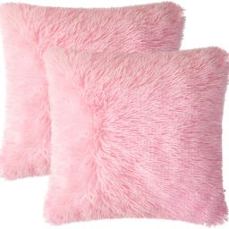 Fur pillow Microfibre Solid Cushion Pack of 2-image-93