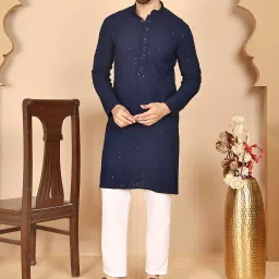 Men Viscose Rayon Kurta Pyjama Set-image-1