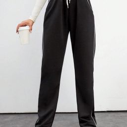 sakhwala Women Solid Black Track Pants-picture-2