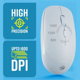 ZEBRONICS ZEB-LEOPARD,2.4GHz Wireless, Nano Receiver, 4 Buttons, Upto 1600 DPI (Blue) Wireless Optical Mouse image 5