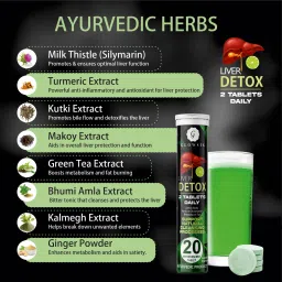 glowsik Liver Detox Effervescent with 400mg Milk Thistle | 10 Super Ayurvedic Herbs image 4
