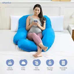 Polyester Fibre Solid Pregnancy Pillow Pack of 1-image-54