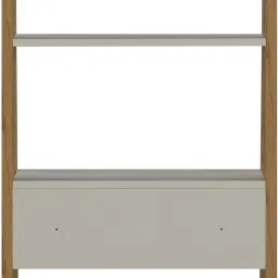 deckup Reno Wotan Oak & Whote Engineered Wood Open Book Shelf image 5