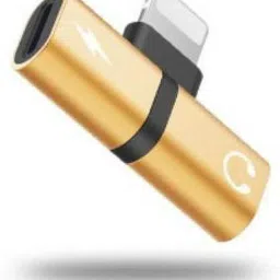 SANNO WORLD Gold 2 In 1 Adapter for iPhone 7/8/8/X Dual Jack Aux Audio & Charging GOLD Phone Converter-picture-0