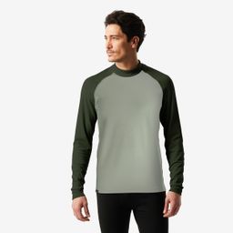 Men’s warm and breathable ski base layer, BL 500 - Dark and Light Green-picture-1