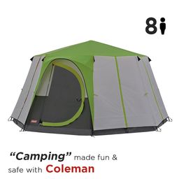 8-Person Cortes Octagon Family Camping Tent With Wheeled Carry Bag, Easy Setup,Green-image-15