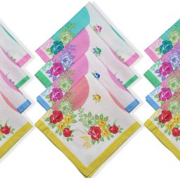 Neska Moda Women's Floral Cotton 31X31 CM ["Multicolor"] Handkerchief-image-15