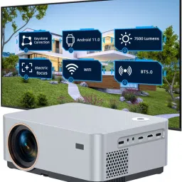 Punnkk Lumi Max Android Projector 1080P,4K Support, Wi-Fi/BT5 Auto Keystone Correction (7500 lm / 1 Speaker / Wireless / Remote Controller) Portable Projector image 4