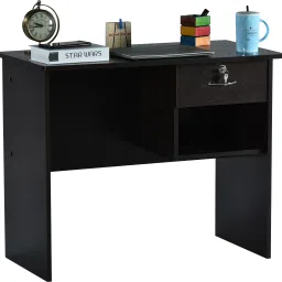 Yonne Dark Wenge Engineered Wood Office Table-28