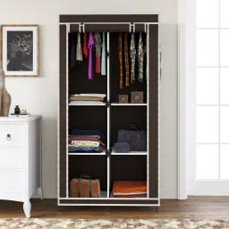 7800-3 C Cloth Rack Storage Organizer Shelves Almirah PP Collapsible Wardrobe-23