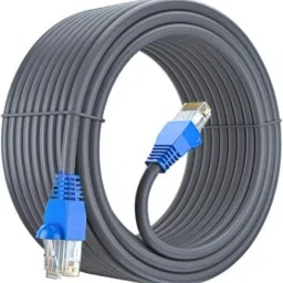 Sadow LAN Cable 60 m 60 Meter Outdoor Cat6 LAN Cable Round Networking Cord Waterproof, UV Resistent-image-0