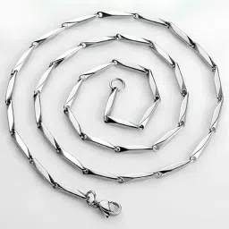 Handmade Rice for Men - Sleek and Modern Silver Plated Stainless Steel Chain-image-71