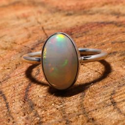 Play Of Power Ethiopian Opal 925 Sterling Silver Oval Shape Ring Sterling Silver Opal Ring-image-11