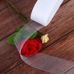 Horsehair Braid CANCAN Net Strip for Boning Sewing etc. (WHITE, 1Inch, 40mtr) Lace Reel-20