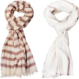 Striped Pure Cotton Men Multicolor Stole-image-1