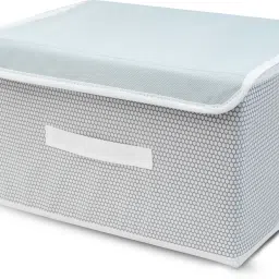 mteaser Foldable Storage Box/Drawer with Lid & Handle Closet Organizer| 2Pcs Storage Box image 2