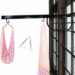 Baby net swing cradle with spring and window hanger-0