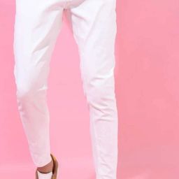 Men Slim Mid Rise White Jeans-image-33