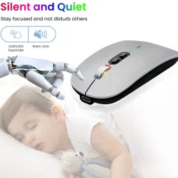 ZITRONIX Wireless Bluetooth 2.4G Silent Mouse Slim Adjustable DPI Wireless Ergonomic Optical Mousewith Bluetooth image 3