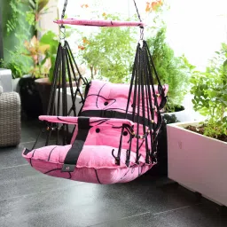 Cotton Swing for Kids Baby's Children Folding and Washable 1-5 Years with Safety Belt Home Garden Jhula for Babies for Indoor Outdoor, Baby Hanging. Swings-19