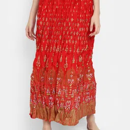 V-Mart Women Ethnic Motifs Printed Maxi Straight Skirt-image-90