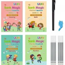 Magic Book For Kids (4 BOOK+10REFILL+ 1Pen +1 Grip) Handwriting Practice Book-3