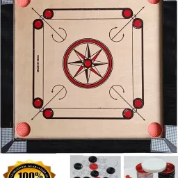 Crrom board 20 inch with supper quality 24 carrom pawan, striker and powder 50.7 cm Carrom Board-picture-12