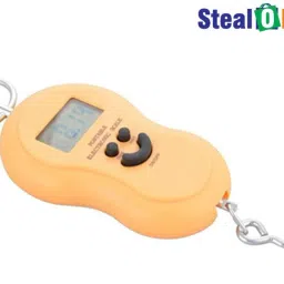 StealODeal 50kg Orange Hanging Digital Pocket Smiley Travel Luggage Weighing Scale-image-38
