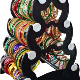 sulashi 4 step double side(black with white)bangle stand,bangle display stand Jewellery Organizer image 3